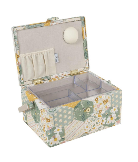 Costurero abejas y flores