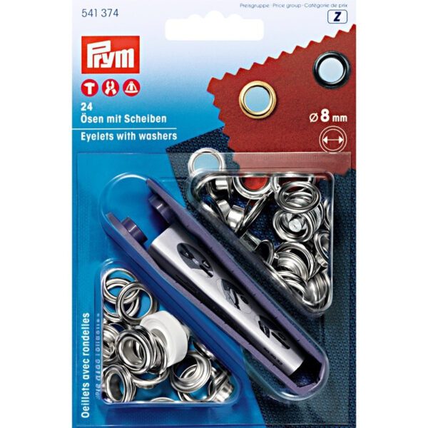 OJETES CON ARANDELAS PLATA 8MM 541374