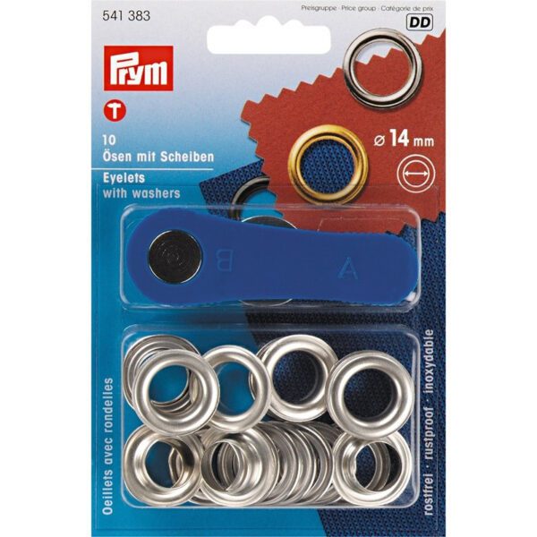 OJETES CON ARANDELAS PLATA 14MM 541383