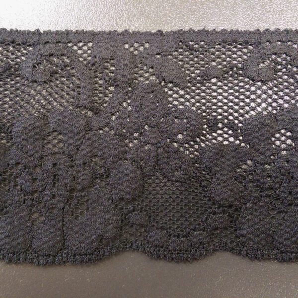 PUNTILLA ELÁSTICA 70MM RASCHEL NEGRA (WF)