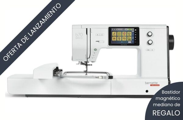 oferta de lanzamiento de la maquina de coser bernette b70 deco