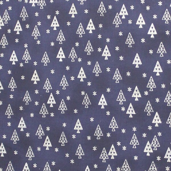 TELA NAVIDAD PINOS AZUL 0312