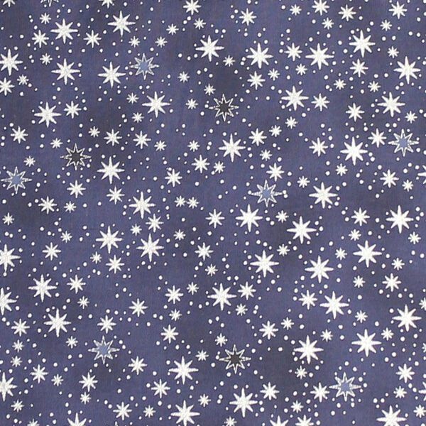 Tela de Navidad con estrellas y fondo azul