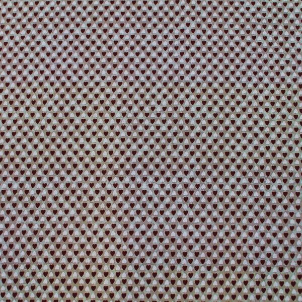 TELA CORAZONES BEIGE Y GRANATE 0297