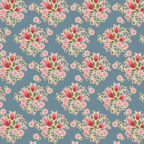 Tela Tilda floral blue Lulu 130130