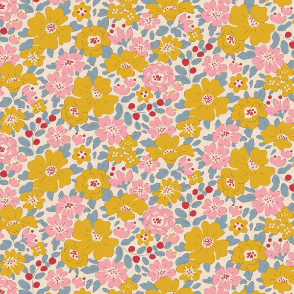 Tela Tilda Harper Yellow floral 130122