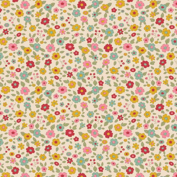 Tela Tilda Evie Dove White floral 130125