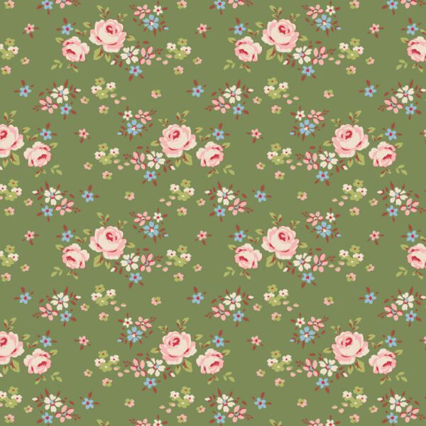 Tela Tilda Gracie Green floral 130151