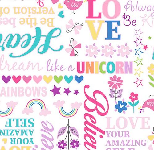 tela infantil magia de unicornios