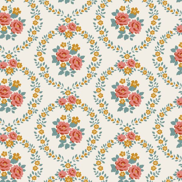 tela Mable Warm Cream Village Life Tilda al detalle