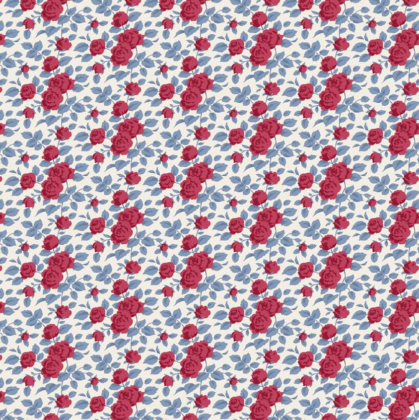 tela Margot Burgundy Village Life Tilda