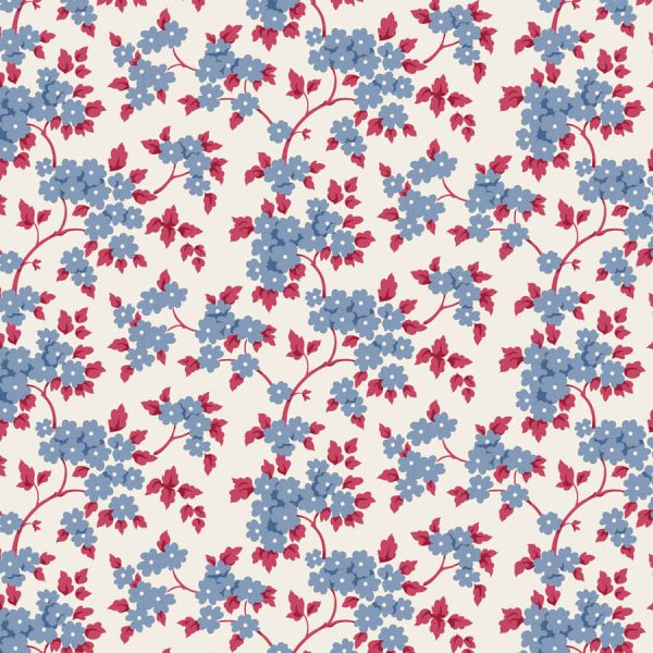 tela Ruth Blue Village Life Tilda al detalle