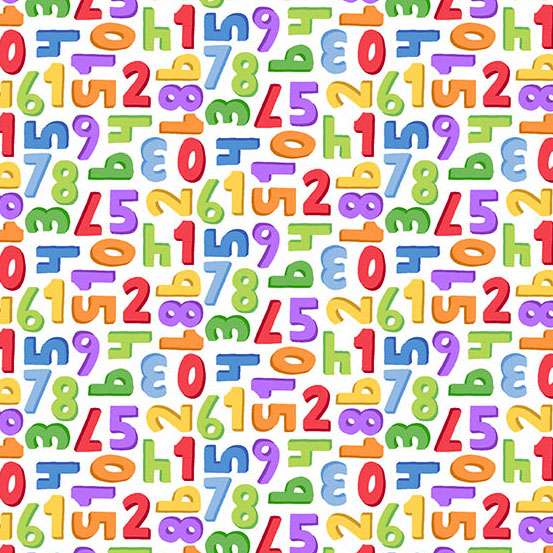 tela numeros de colores sobre fondo blanco