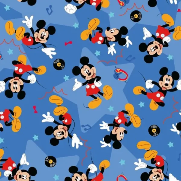 Tela Mickey Party de Disney con Mickey Mouse sobre fondo azul