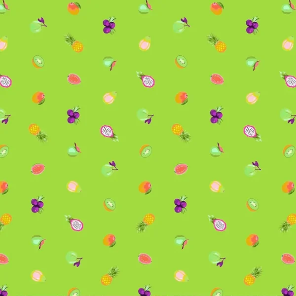 Tela Tula Pink Forbidden Fruit Snacks con frutas tropicales